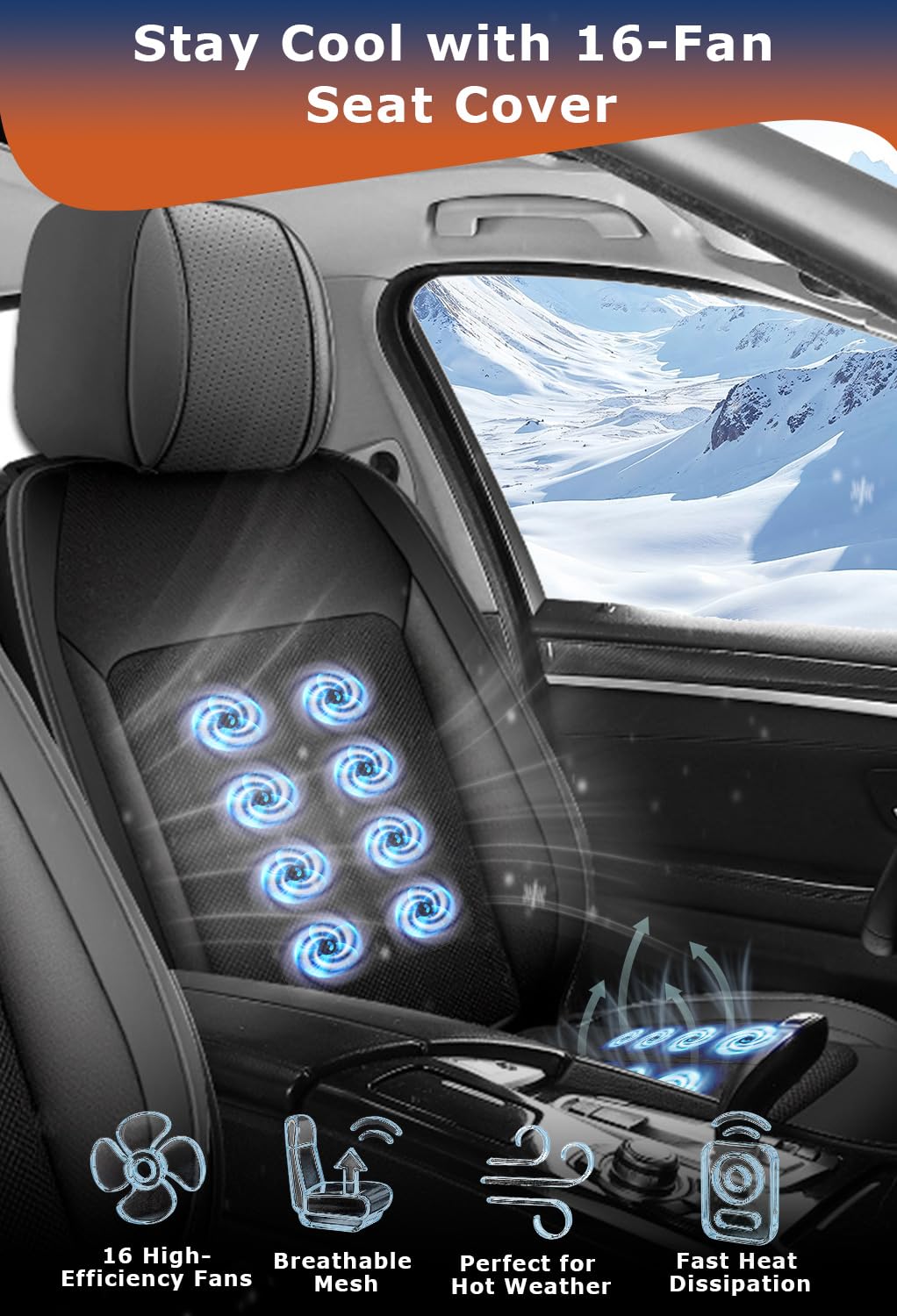 Cooling Car Seat Cushion for Trucks, SUVs – 12V Ventilated Universal Fit