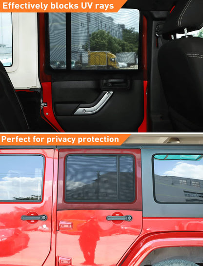 Breathable Rear Window Sun Shade for Jeep Wrangler & Gladiator - UV Protection for Pets/Camping