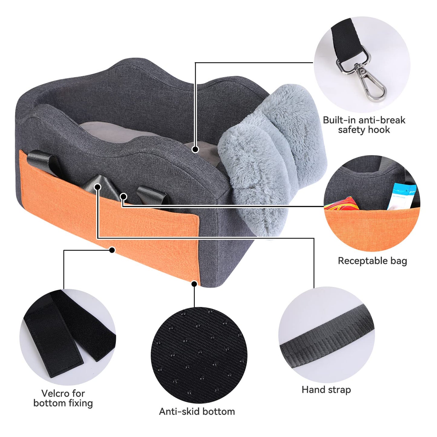 Dog Console Booster Seat for Small Pets