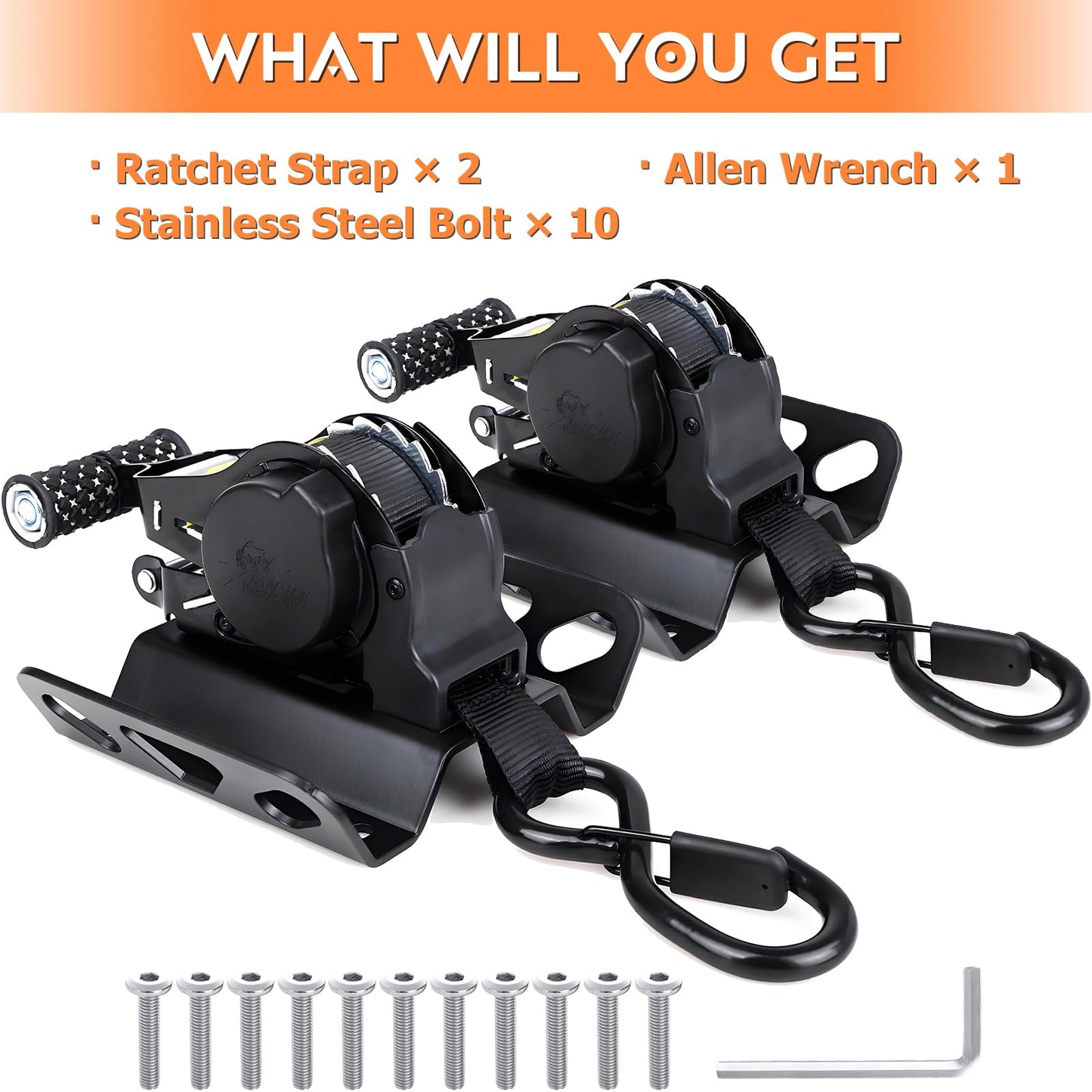 Retractable Ratchet Straps for Ford F-Series Truck Beds
