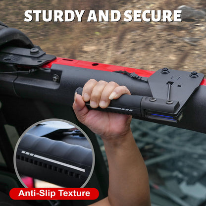Bronco Front Grab Handles with Lights, Silicone Grip