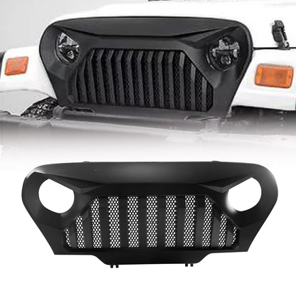 Matte Black Mesh Grille for 1997-2006 Jeep Wrangler TJ