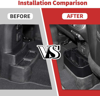 Dual Rear Cup Holder Tray for 2018-2025 Jeep Wrangler JL & Gladiator JT - Back Seat Organizer