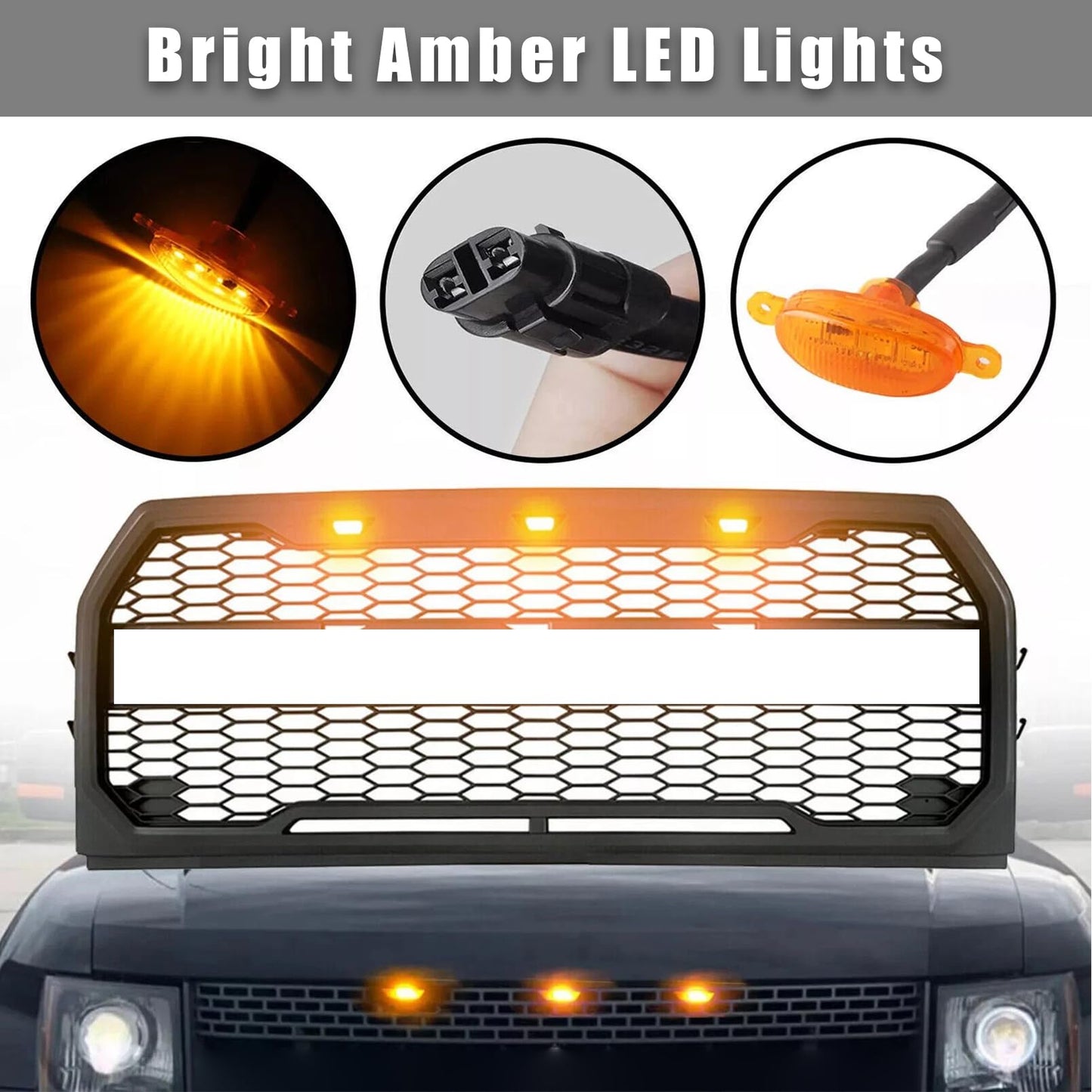 F-150 LED Front Bumper Grille with Amber Lights