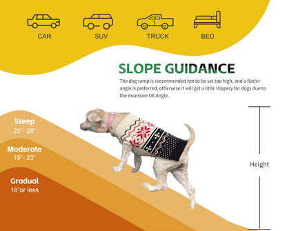 PawStep Foldable Pet Ramp - Poly Grass Non-Slip Surface, Lightweight for Cars/SUVs/Beds/Couches