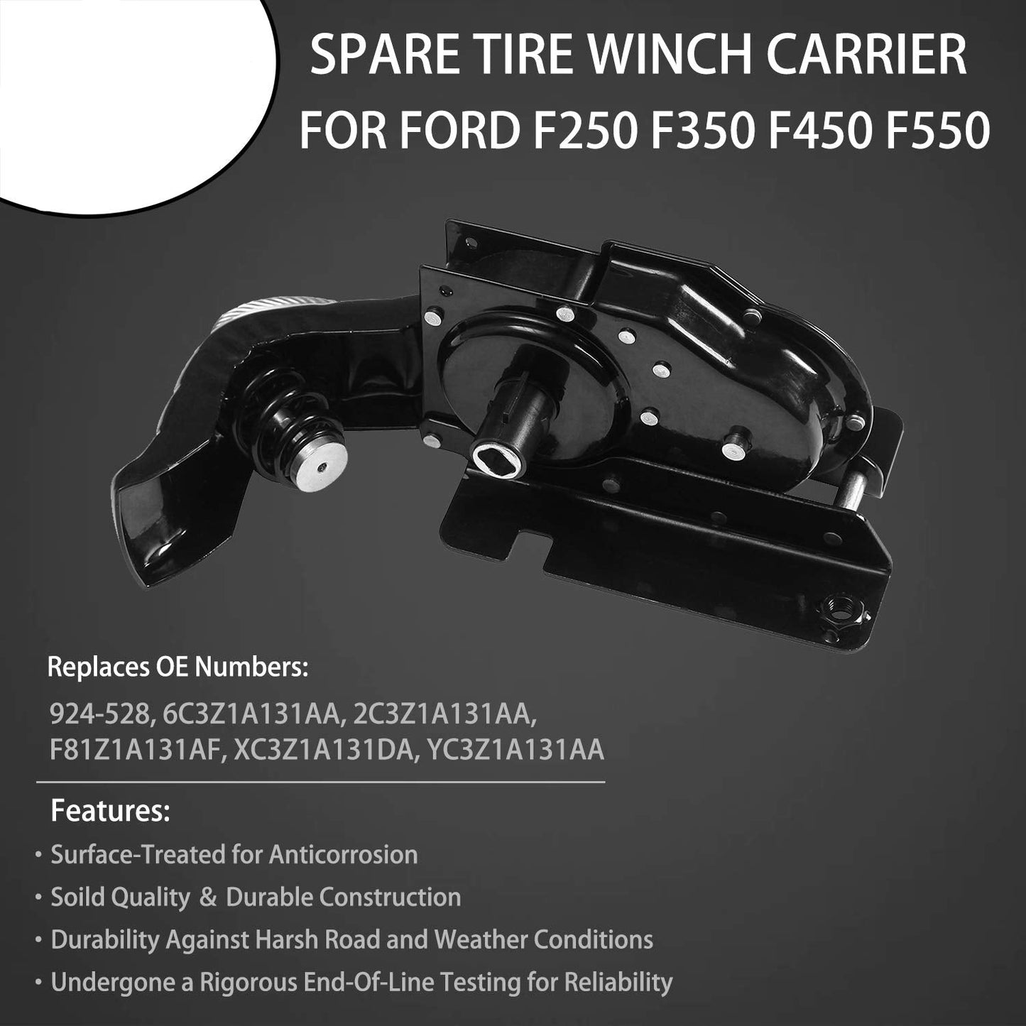 Spare Tire Winch Hoist for 1999-2007 Ford F-250/350/450/550 Super Duty - Replaces 924-528/6C3Z1A131AA/F81Z1A131AF etc.