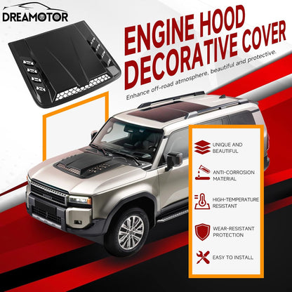 Hood Scoops For Cars, Universal Hood Scoop Hood Vents, Automotive Hood Scoops for Trucks Compatible with Dodge Ram 1500 2500 F150 F250 F350 Toyota Tundra GMC Sierra 1500 2500 Jeep Wrangler