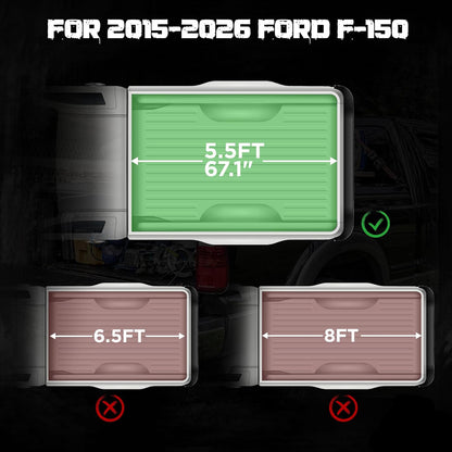 Soft Roll-Up Tonneau Cover for 2015-2026 Ford F-150 5.5' Short Bed