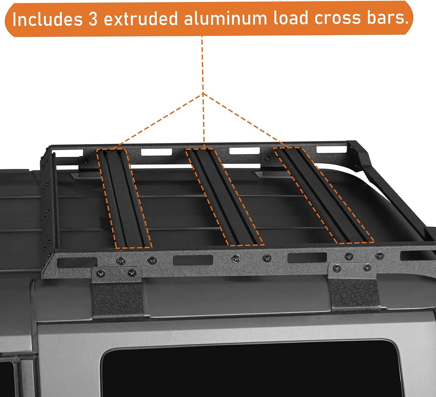 Half Short Roof Rack Rear Cargo Basket Crossbar for 2021 2022 2023 2024 Ford Bronco