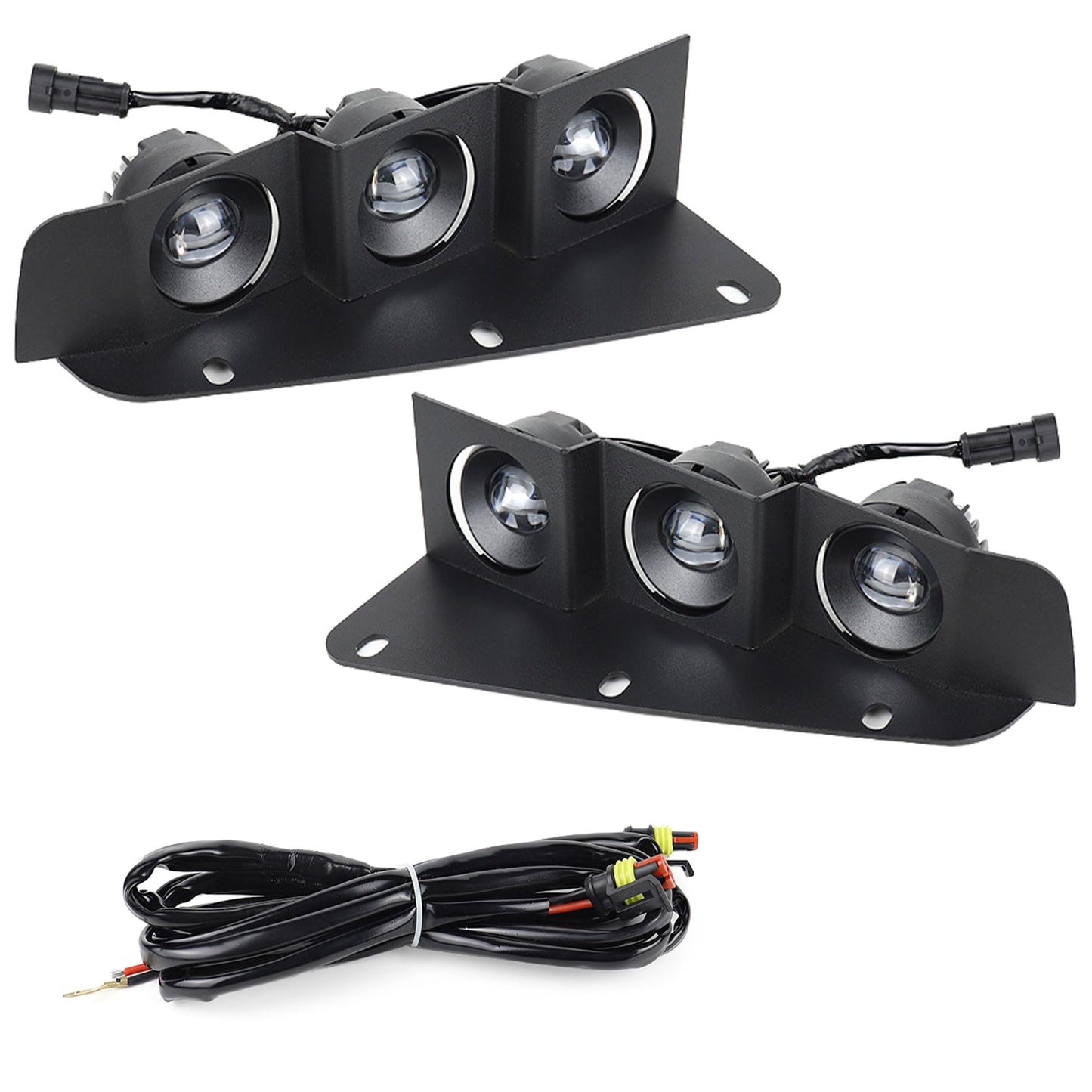 Bronco Bumper LED Fog Lights, White DRL for 2021-2024 2/4 Door