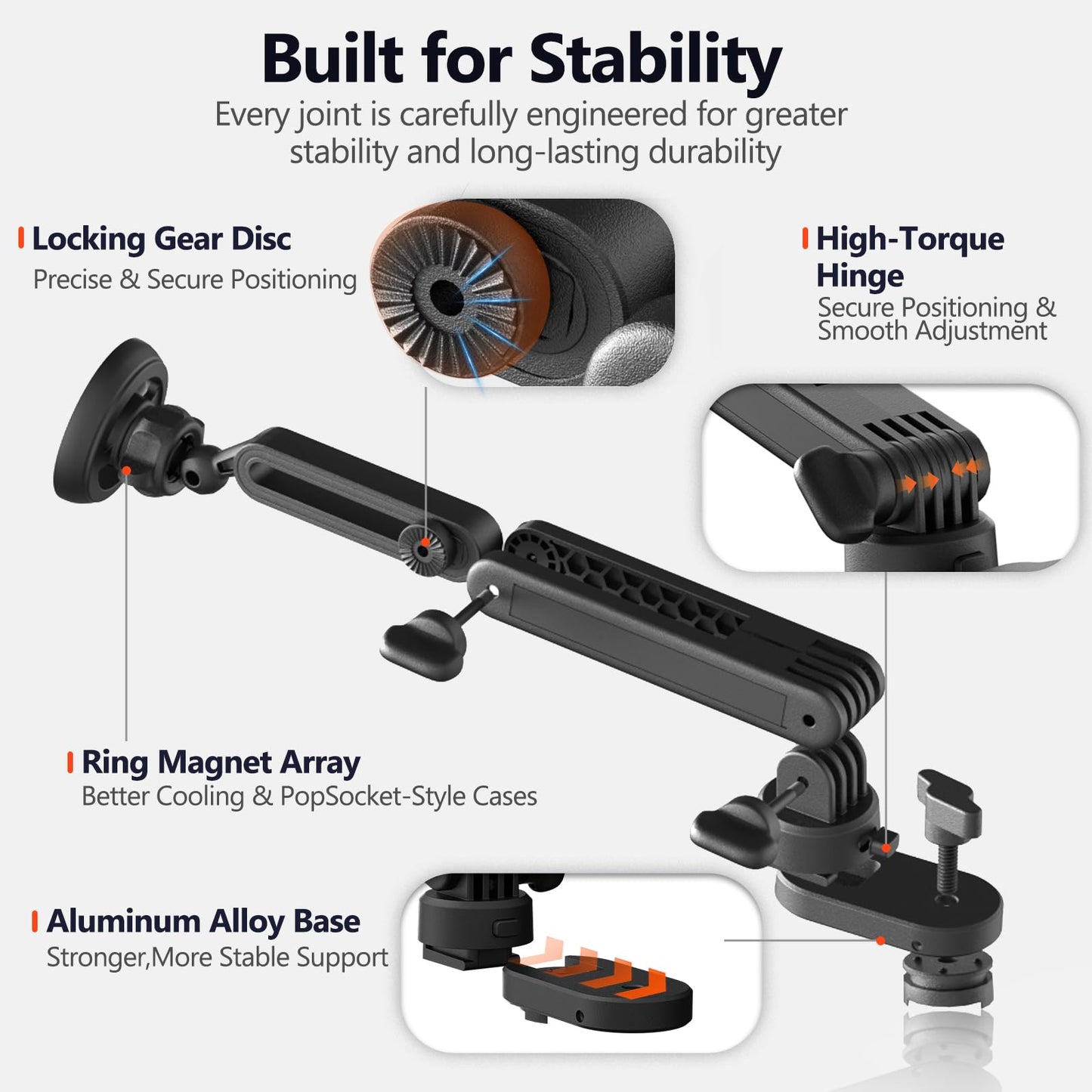 Ford Bronco Magnetic Phone Mount, Long-Adjustable, Tool-Free