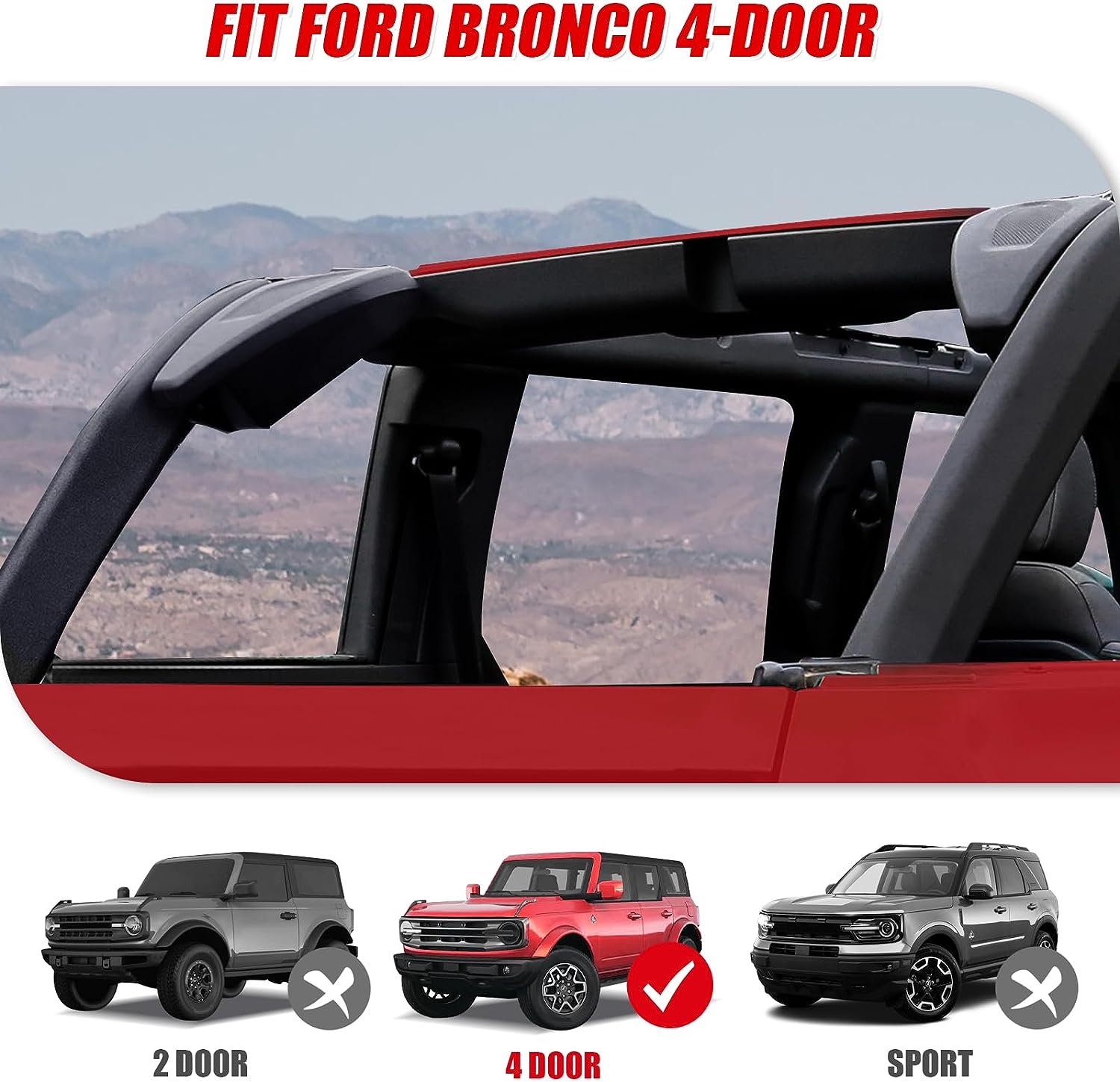 Upgraded Roll Bar Cover for Ford Bronco 4 Door Accessories 2021 2022 2023 2024 - OHMU