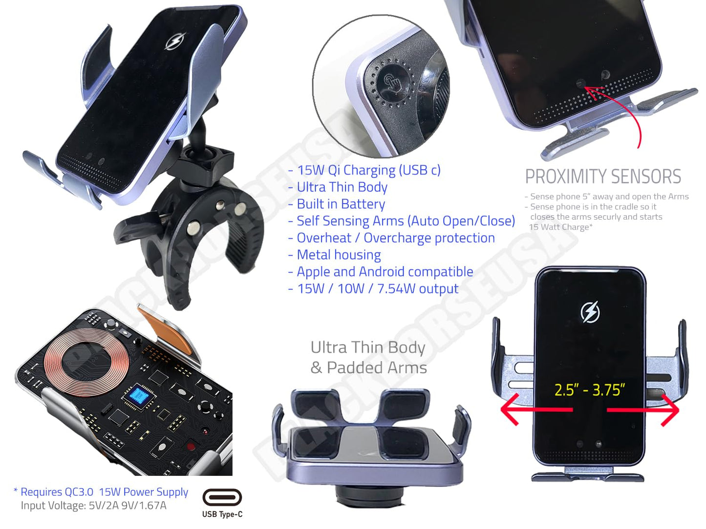Qi Fast Wireless Charger Phone Mount for Ford Bronco Console