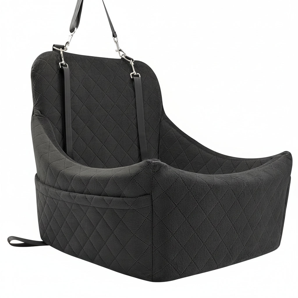 Dog Booster Car Seat for Medium Dogs Up to 40lbs Pets with 2 Clip-On Leashes