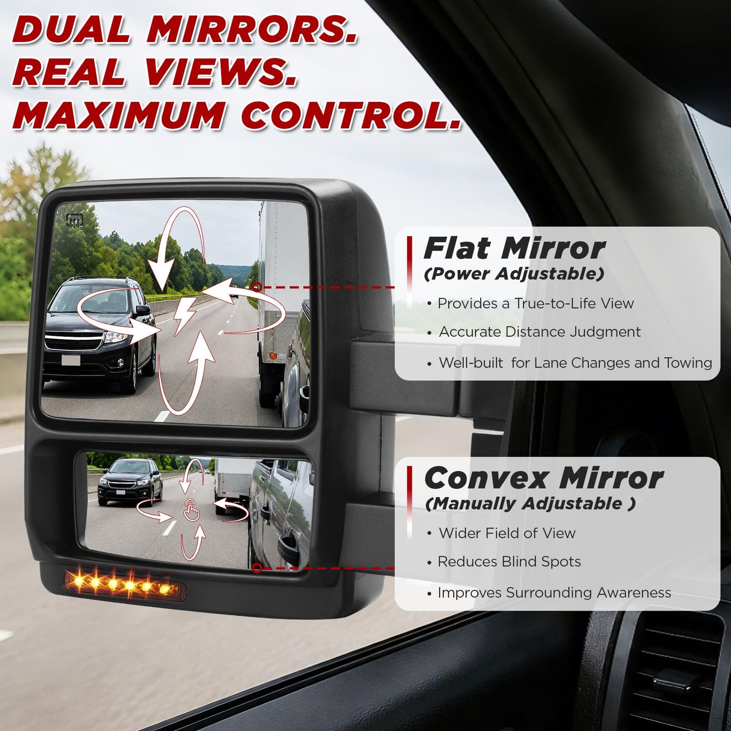 Heated Power Tow Mirrors for 2007-2014 Ford F-150
