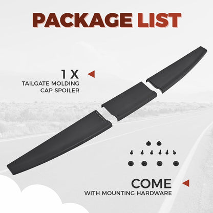 Tailgate Molding Cap Spoiler (3-PCS) for 2009-2019 Dodge Ram 1500/2500/3500 Classic - Replaces CH1909100/55372052AH