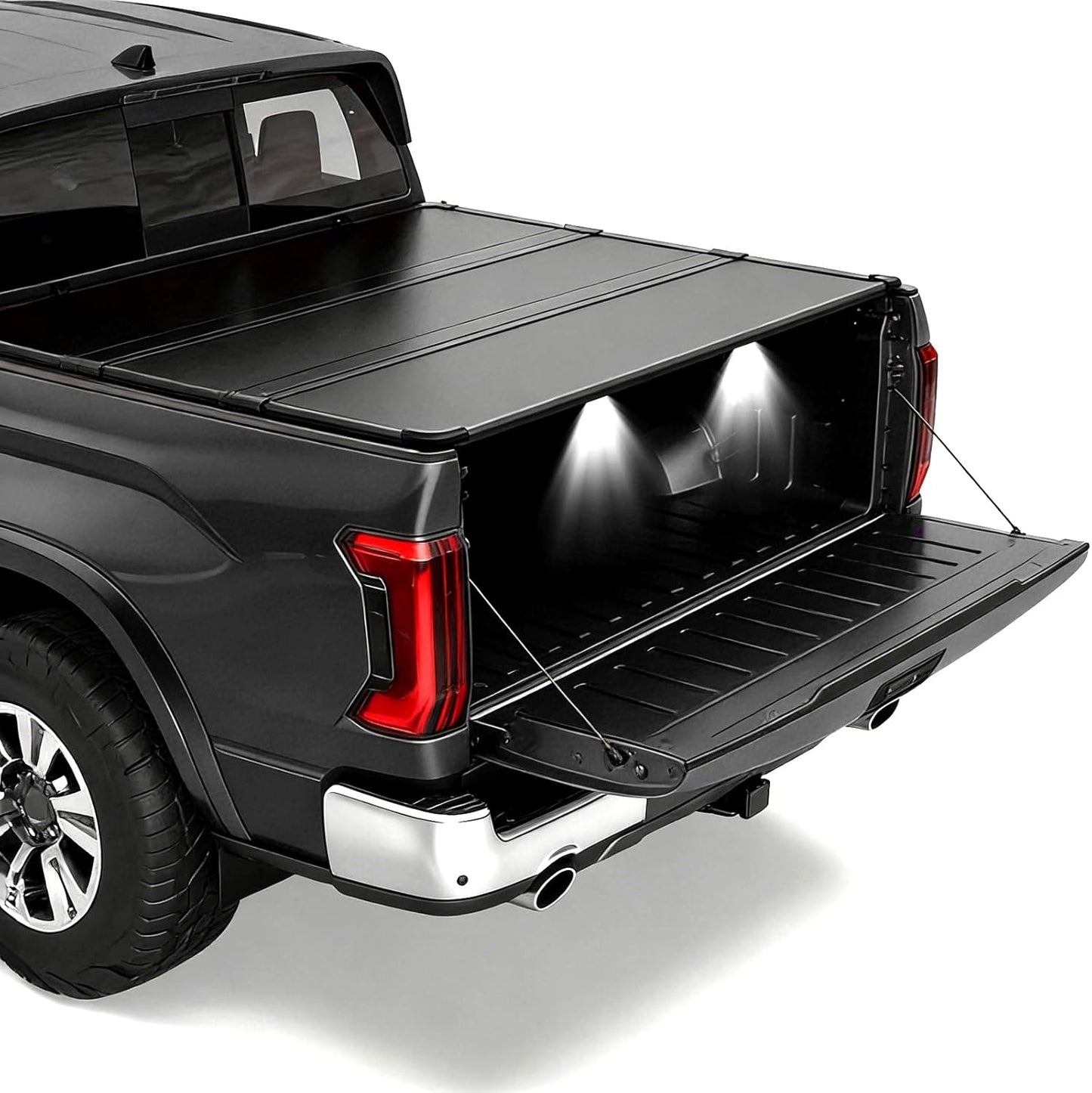 4.5ft Hard Tri-Fold Tonneau Cover for 2022-2026 Ford Maverick Styleside (54.4") - w/LED Light