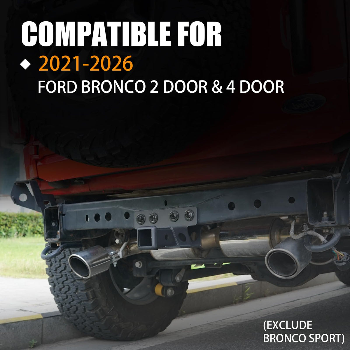 2-Inch Trailer Hitch Receiver Kit for 2021–2026 Ford Bronco 2-Door & 4-Door (Excludes Bronco Sport)