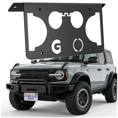 Bronco Front License Plate Mount for Modular Bumper