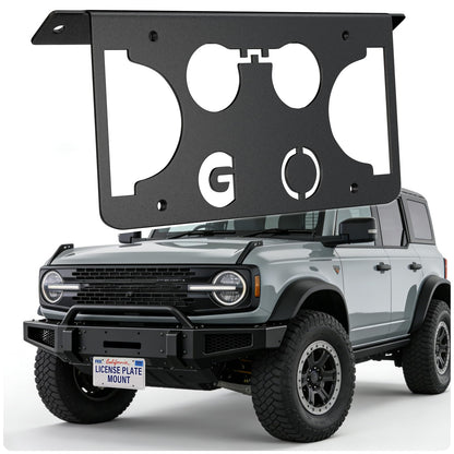 Bronco Front License Plate Mount for Modular Bumper