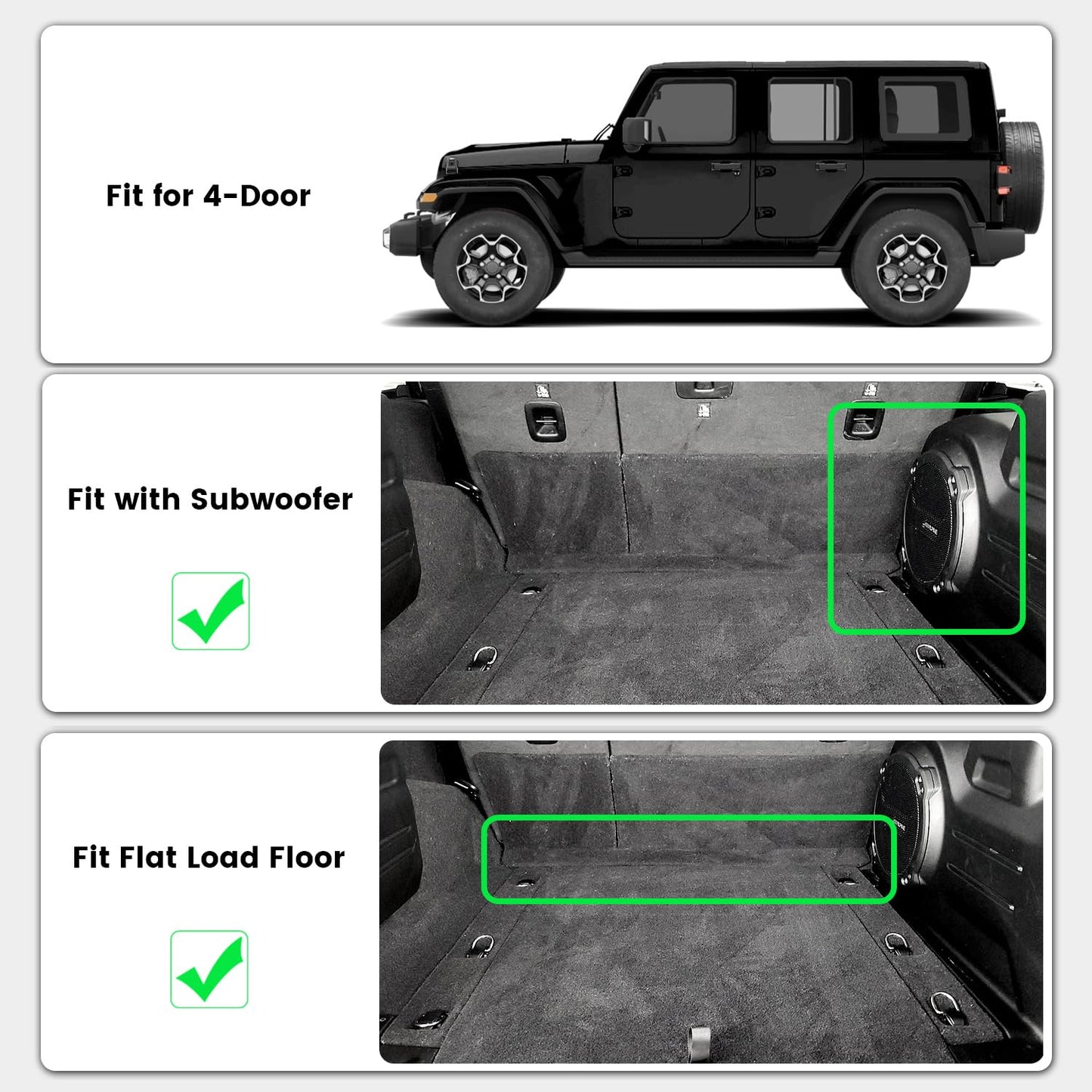 TPE All-Weather Floor & Cargo Mat for 2018-2026 Jeep Wrangler JL 4-Door (Gas Models)
