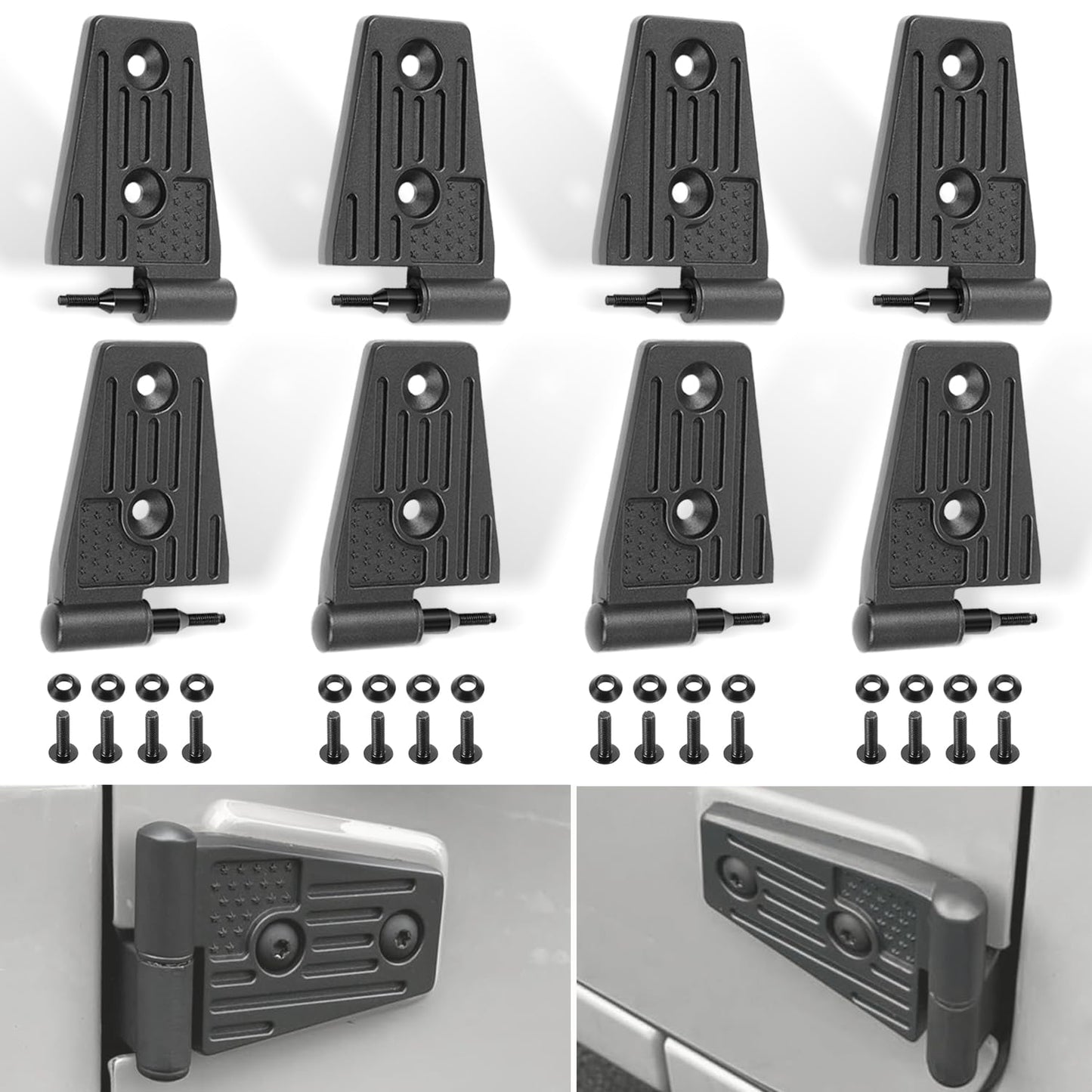 Jeep Wrangler JK Heavy-Duty Aluminum Door Hinge Kit