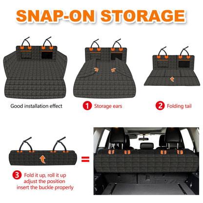 Waterproof Dog Cargo Liner - Large Universal Fit w/Bumper Flap, Non-Slip Scratchproof for SUV/Sedan/Van (Black)