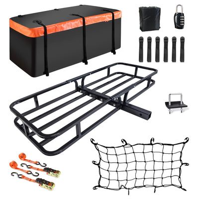 500 lb Hitch Cargo Carrier with Waterproof Bag - 53"x19" Basket, Fits 2" Receiver