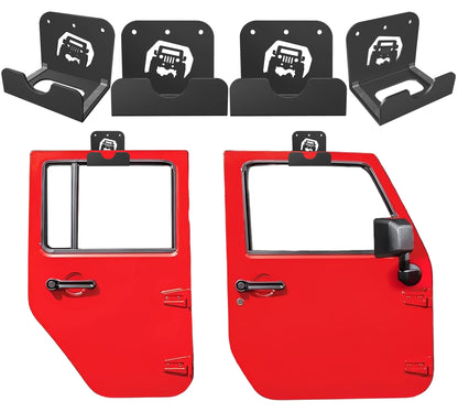 Heavy-Duty Door Storage Hangers (4-PCS) with Rubber Mount for 1956-2021 Jeep Wrangler & Gladiator