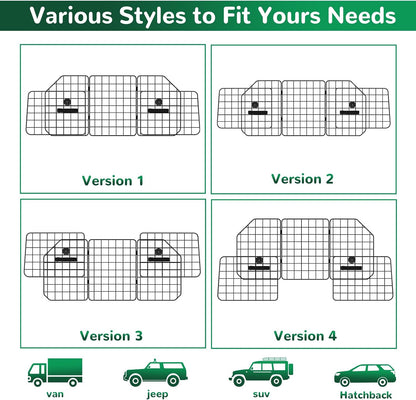 Adjustable Heavy-Duty Wire Mesh Dog Barrier - Universal for SUV/Car/Truck Cargo Area, Safety Travel