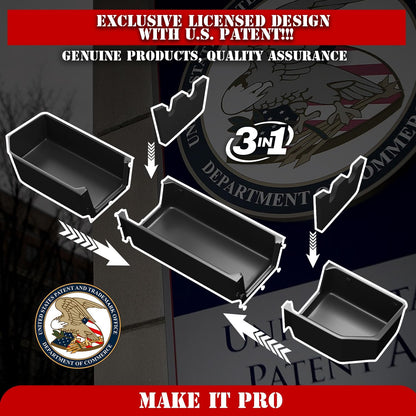 KitsPro Black Rear Underseat Storage Custom Fit 2017-2024 Ford F-250 F-350 F-350 Super Duty and 2015-2024 Ford F-150 SuperCrew Crew Cab Heavy Duty Rear Under Back Seat Box Organizer, Anti Slip