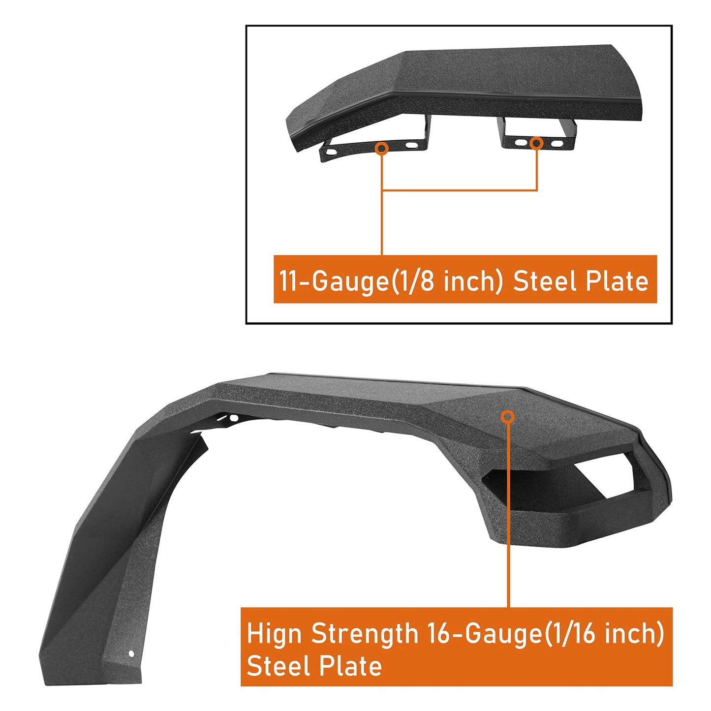 Jeep Wrangler JL/JT Front Fender Flares, 11.2" Wide
