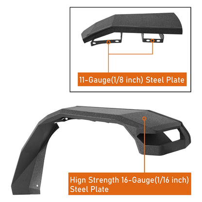 Jeep Wrangler JL/JT Front Fender Flares, 11.2" Wide