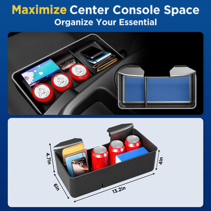 Hanging Console Organizer Tray for 2019-2026 Chevy/GMC 1500 & HD (Split-Bench Seat Only) - Black