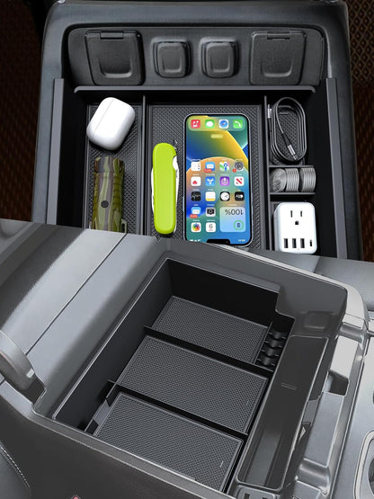 2-PCS Center Console Armrest Tray for 2014-2018 Chevy/GMC HD (Full Console/Bucket Seats Only)