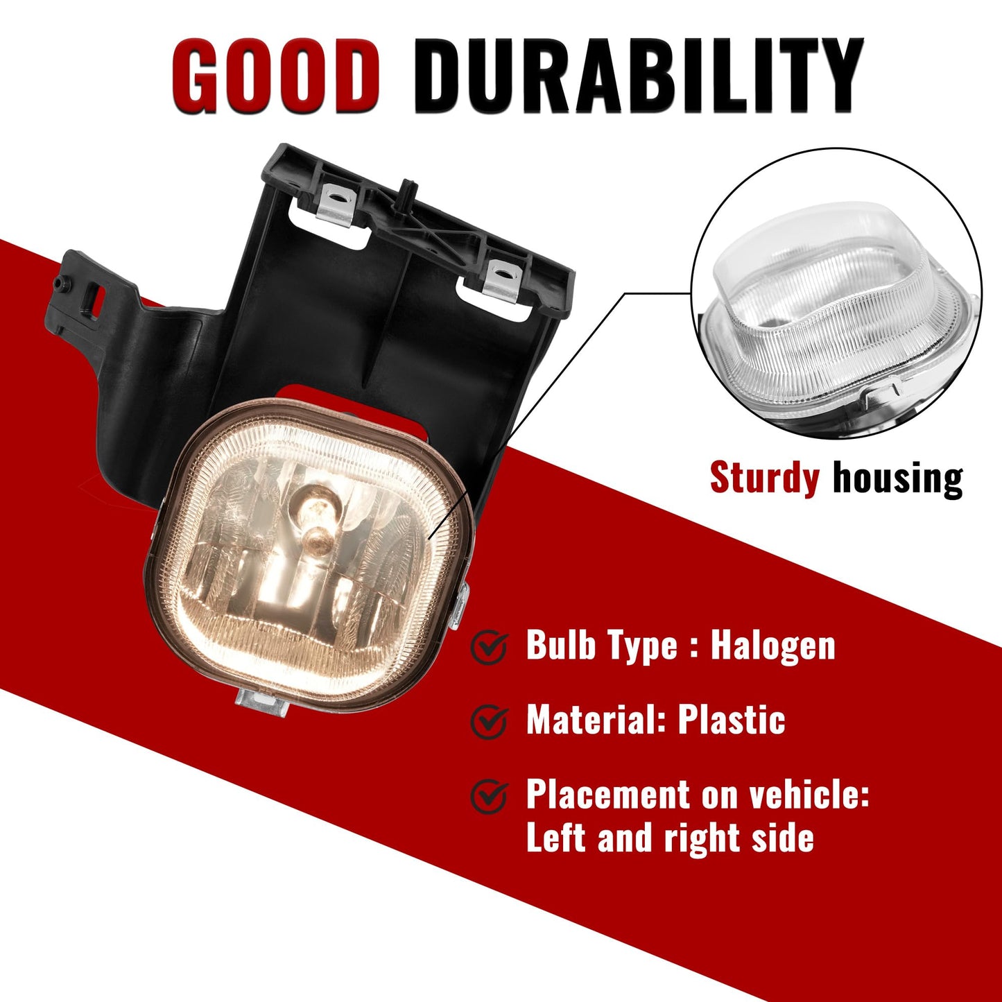 Pair Fog Lights w/Bulb for 2006-2007 Ford Ranger Left & Right