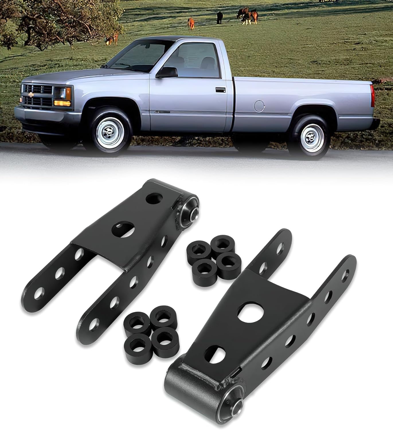 2-3" Suspension Rear Drop Lowering Shackles kit for Chevy Silverado GMC Sierra Dodge Ram - OHMU