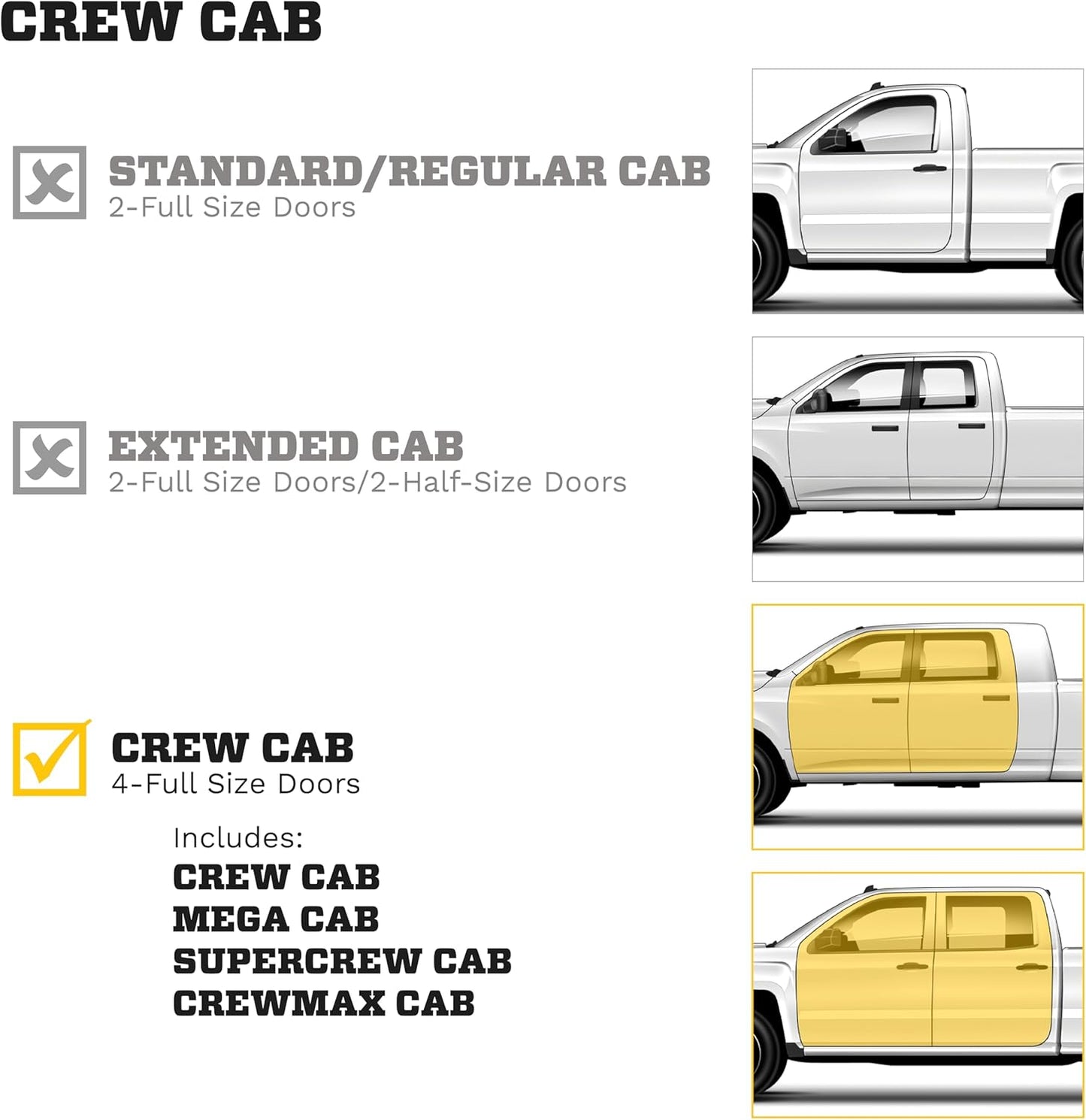Husky Liners Weatherbeater Floor Mats | Fits 2015-2025 Ford F-150 (Includes 2022-2025 Lightning) SUPERCREW CAB ONLY w/Carpet & w/Out Fold Flat Storage | Front & 2nd Row, 3-pc Black - 94041