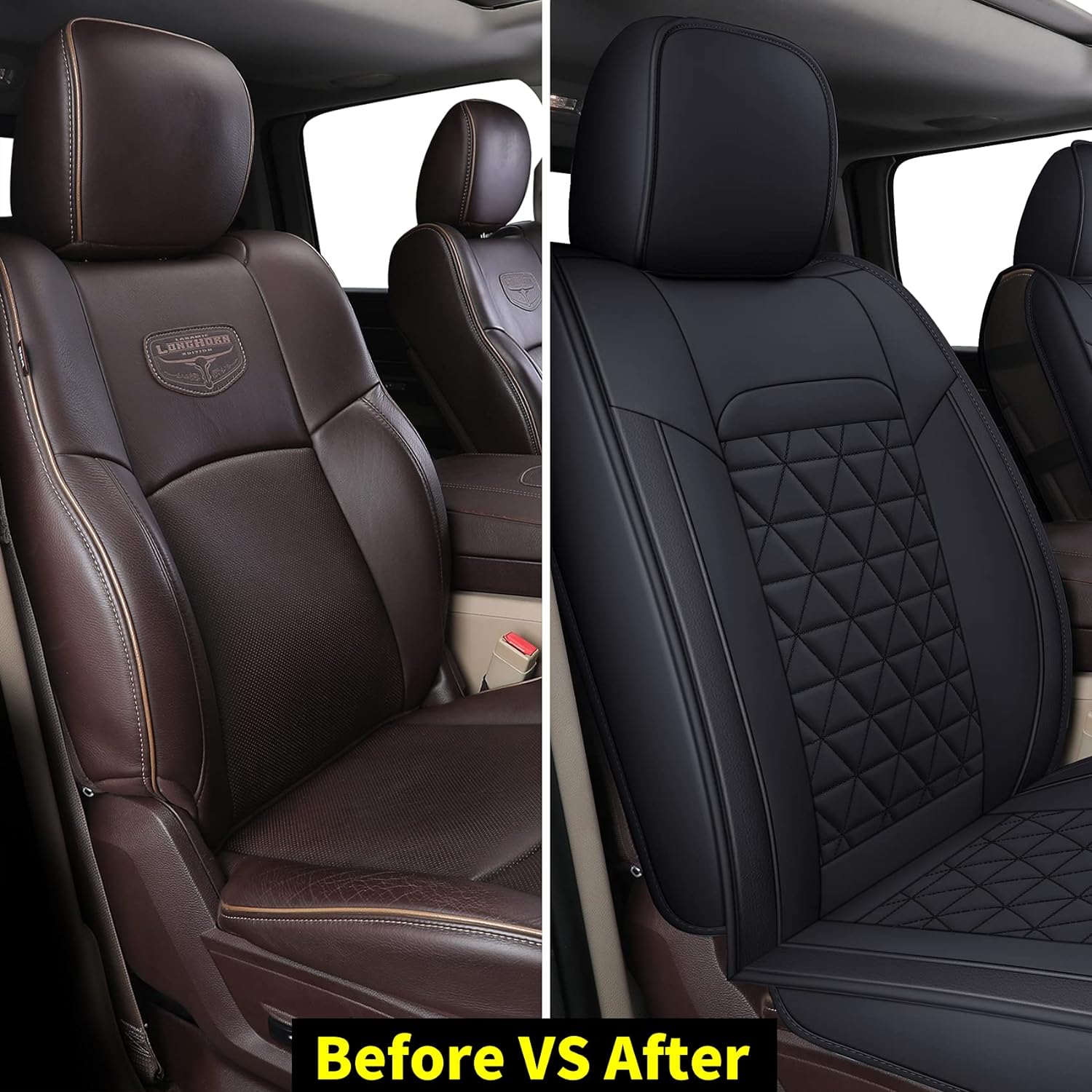 Car Seat Covers Full Set Fit 2002-2023 2024 RAM 1500 2500 3500 - OHMU
