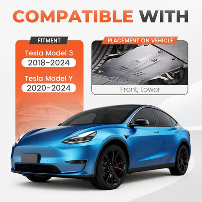 Front Skid Plate Fits for Tesla Model 3 2018-2024 & Tesla Model Y 2020-2024