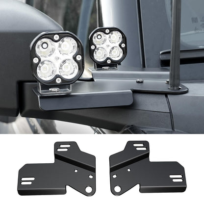 Bronco A-Pillar Light Mounts, Aluminum, No-Drill Pair