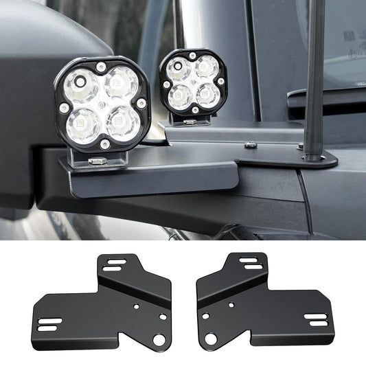 Bronco A-Pillar Light Mounts, Aluminum, No-Drill Pair