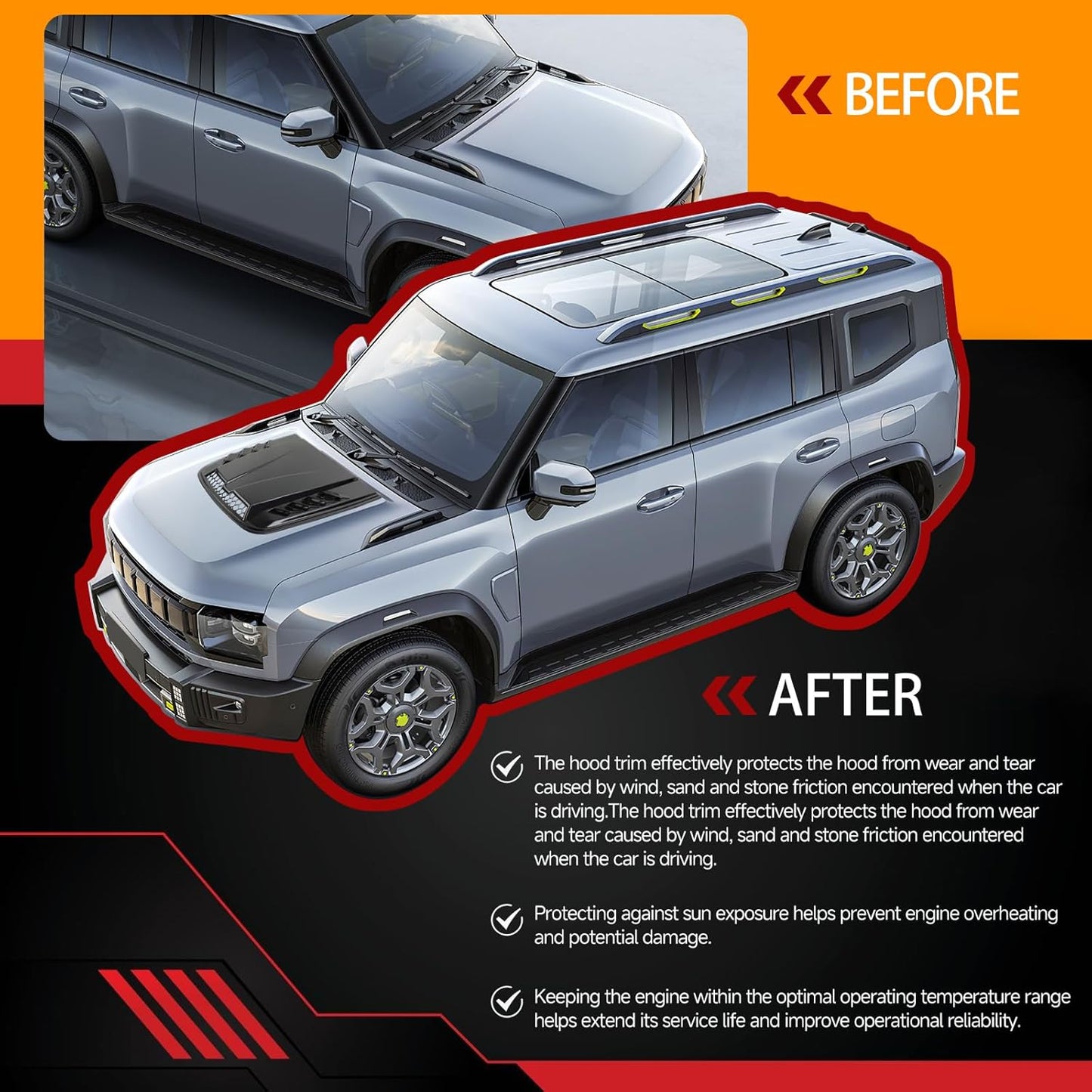 Hood Scoops For Cars, Universal Hood Scoop Hood Vents, Automotive Hood Scoops for Trucks Compatible with Dodge Ram 1500 2500 F150 F250 F350 Toyota Tundra GMC Sierra 1500 2500 Jeep Wrangler