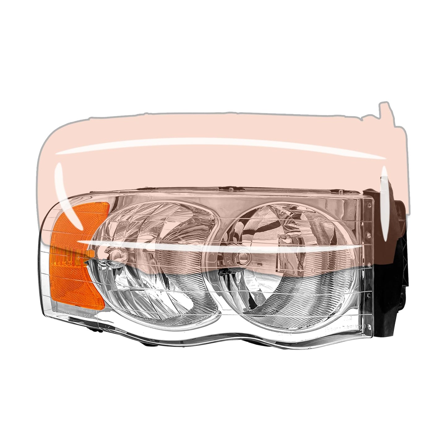Chrome Headlight Assembly (Left+Right) for 2002-2005 Dodge Ram 1500 & 2003-2005 Ram 2500/3500