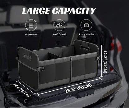 70L Collapsible Trunk Organizer with 11 Pockets - SUV/Truck Storage (Black)