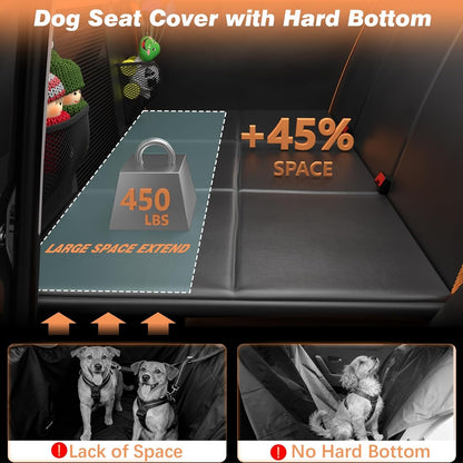 450 lb Back Seat Extender with Hard Bottom - Waterproof Non-Slip, 45% More Space for Cars/SUVs/Trucks
