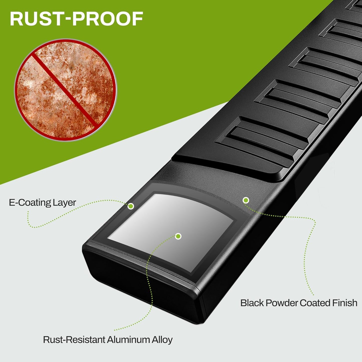 Running Boards Compatible with 2015-2025 Ford F-150 SuperCrew Cab & 2017-2024 Ford F-250 F-350 Super Duty Crew Cab, 6 inches Black Textured Aluminum Side Steps Nerf Bars, f150 Running Boards