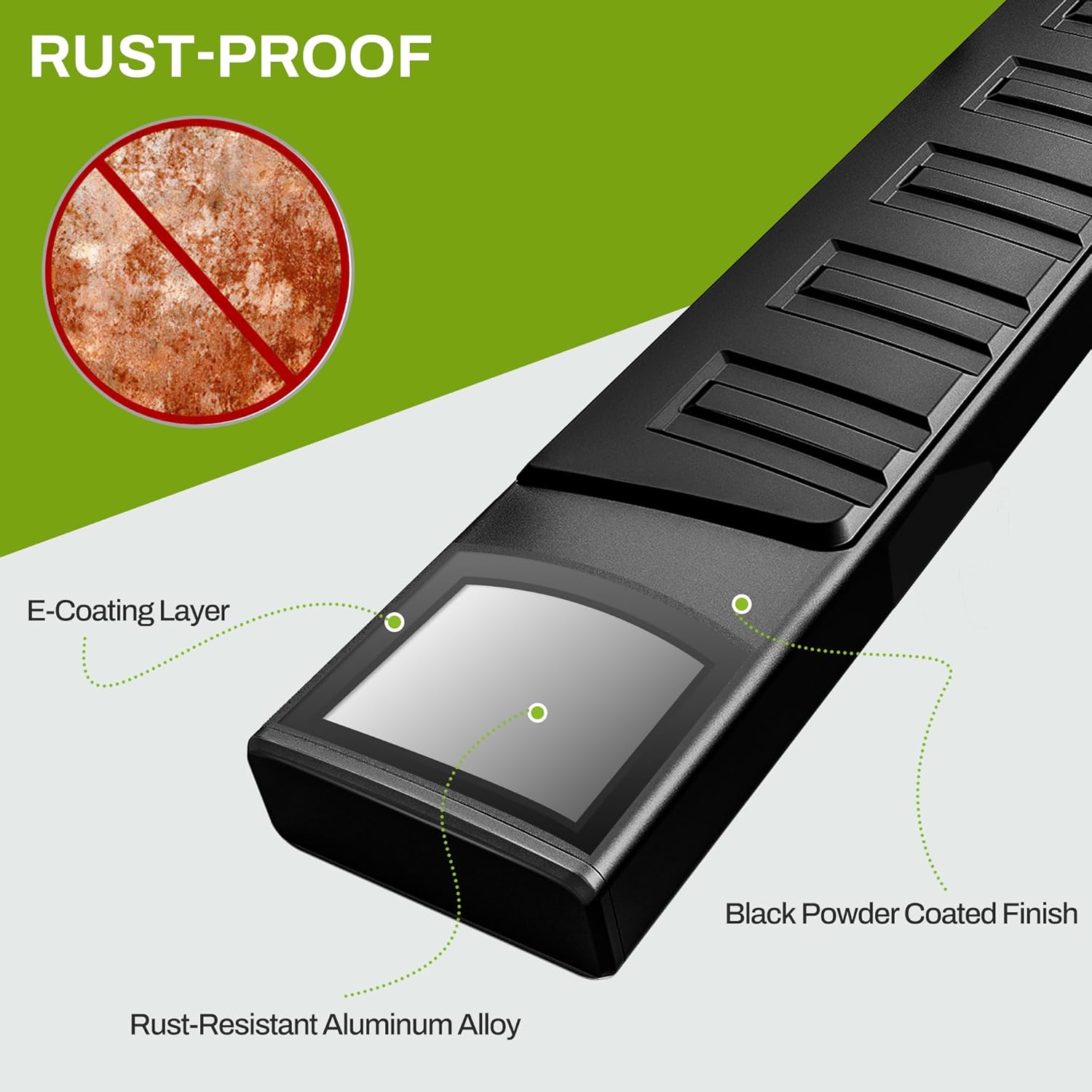 Running Boards Compatible with 2015-2025 Ford F-150 SuperCrew Cab & 2017-2024 Ford F-250 F-350 Super Duty Crew Cab, 6 inches Black Textured Aluminum Side Steps Nerf Bars, f150 Running Boards