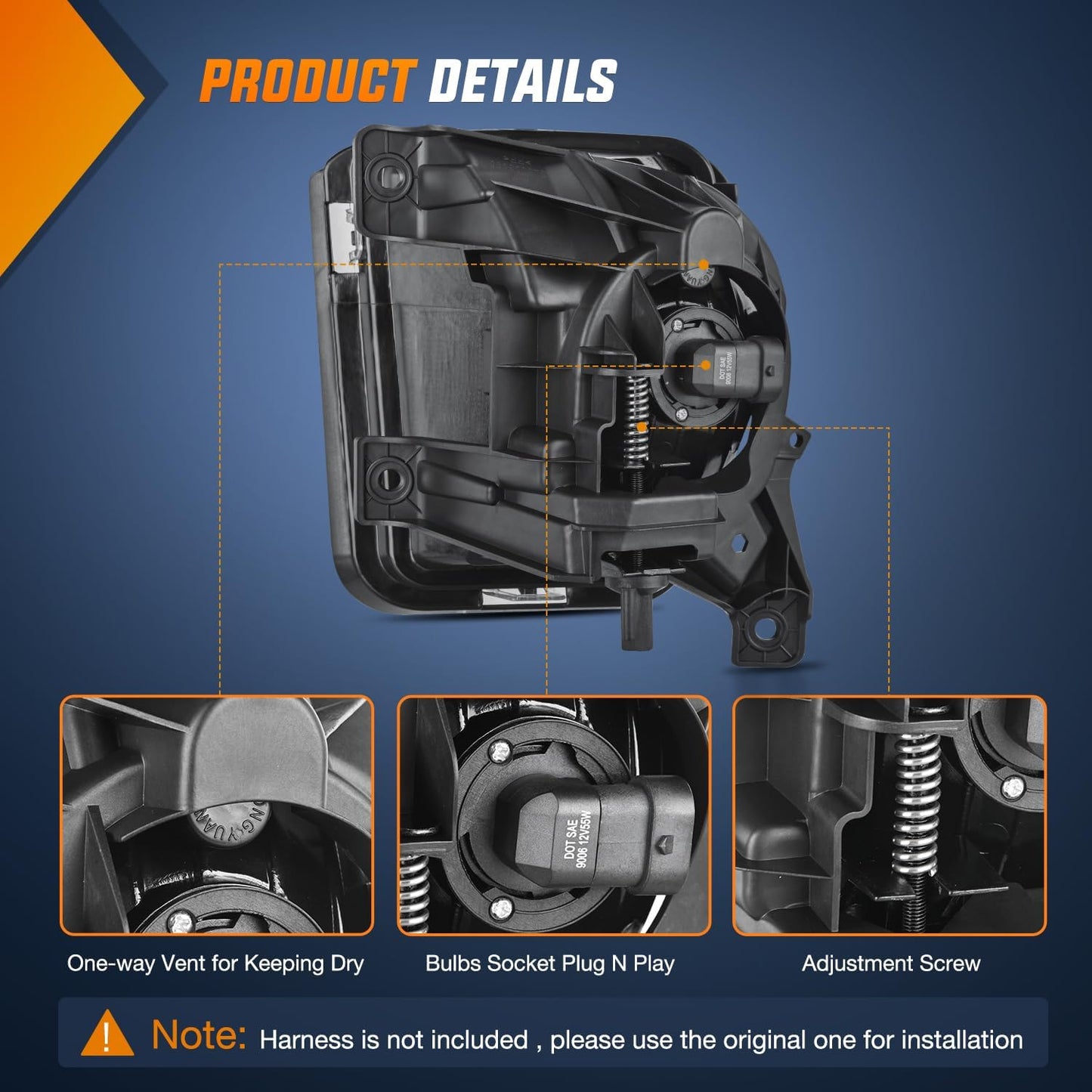 Nilight Fog Lights Assembly Compatible with 2013 2014 2015 2016 2017 2018 Dodge Ram 1500 2019-2021 RAM 1500 Classic (Not Fit for Rebel Model) Fog Light Replacement Clear Lens, 2 Years Warranty