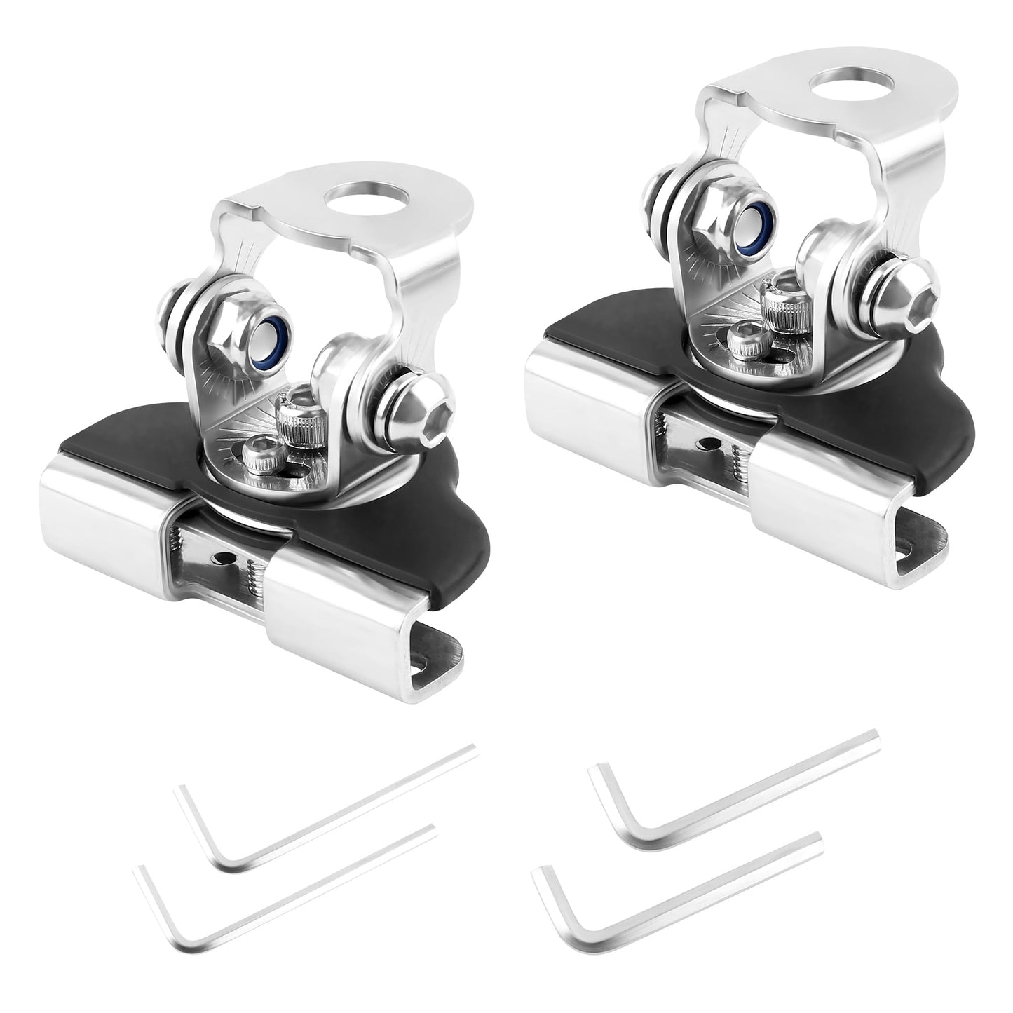 2-PCS Adjustable LED Light Bar Brackets for Hood/Grill - Universal for Car/Truck/SUV (Black)
